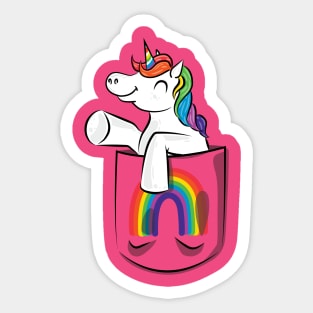 Rainbow Pocket Unicorn Sticker